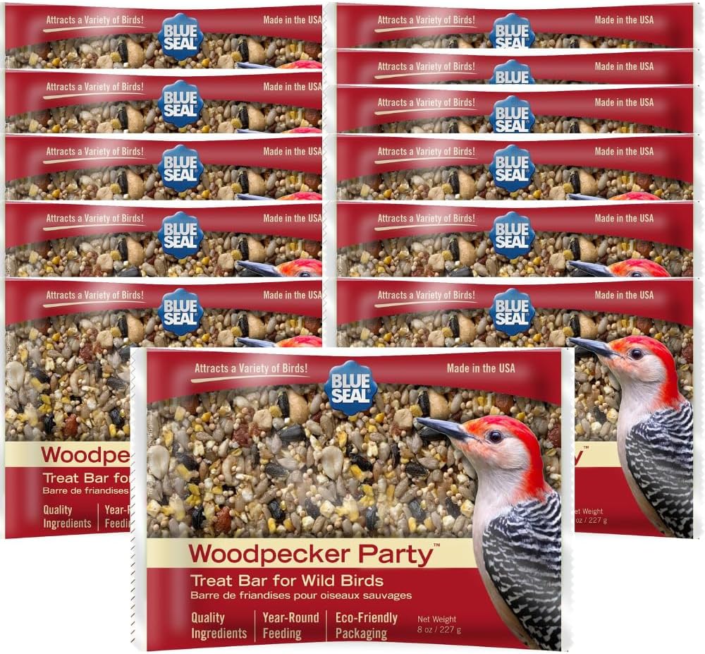 Blue Seal Woodpecker Suet Treat Bars for Wild Birds - 12 Pack