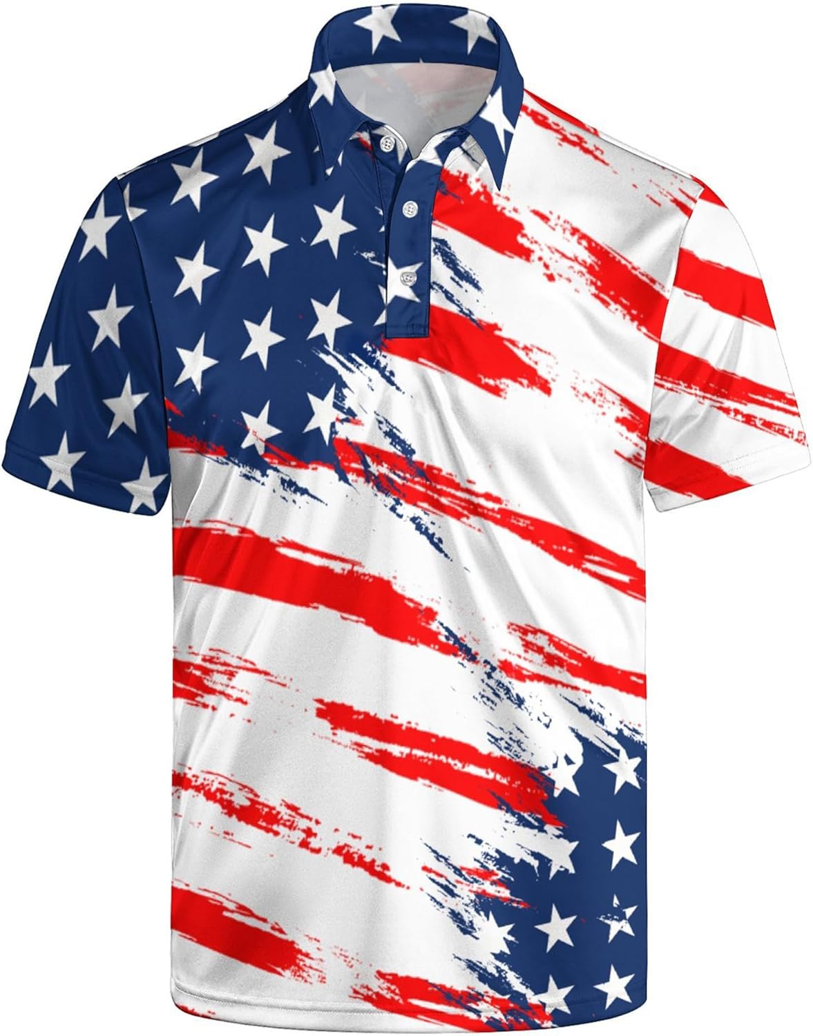 Funny Print Golf Polo Shirts for Men with Quick Dry Comfort