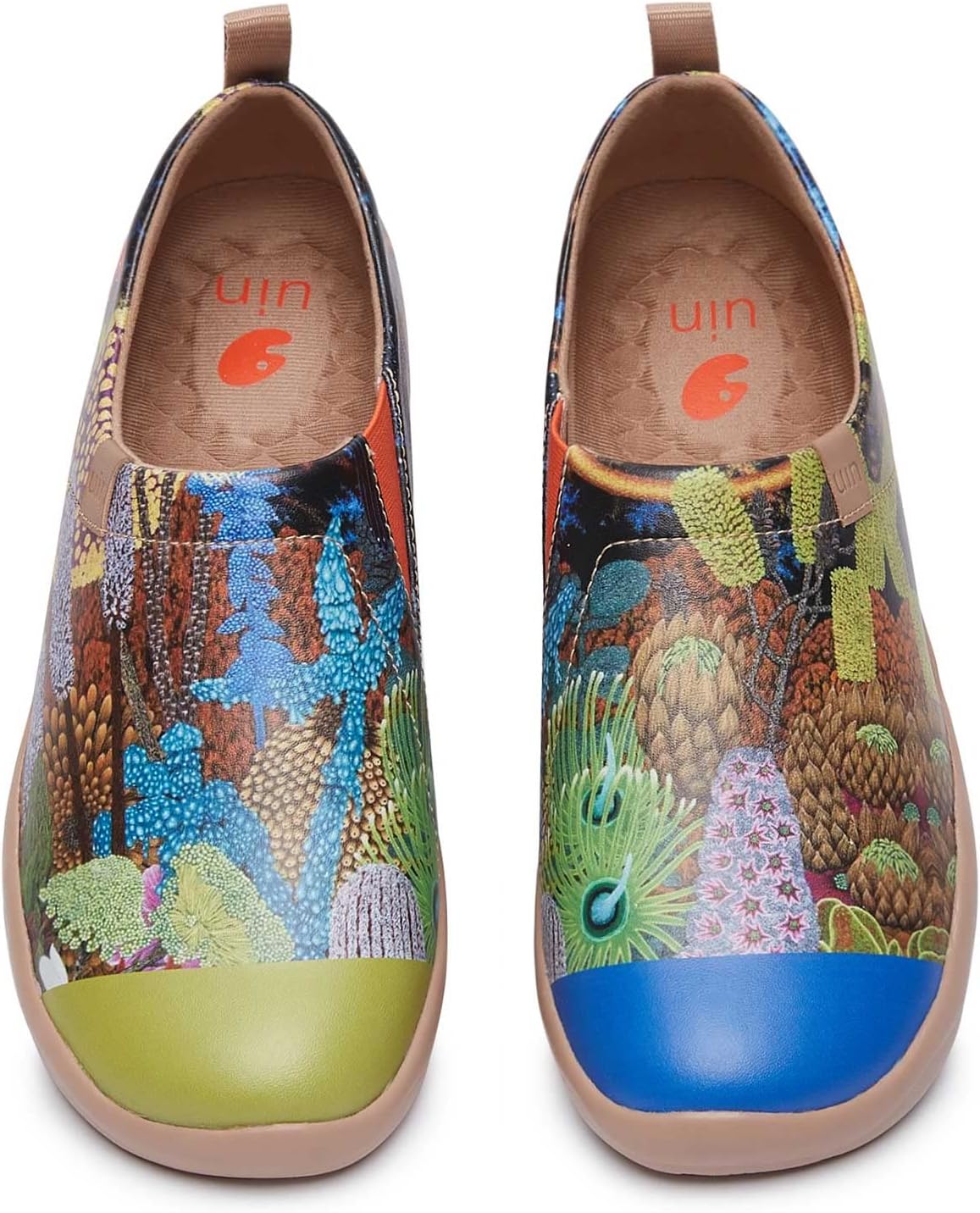 UIN Women's Fashion Floral Art Sneaker Slip-On Travel Shoes
