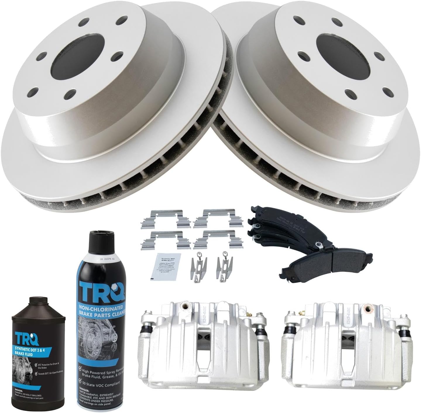 TRQ Rear Brake Pad & Rotor Kit for Cadillac & Chevrolet Vehicles
