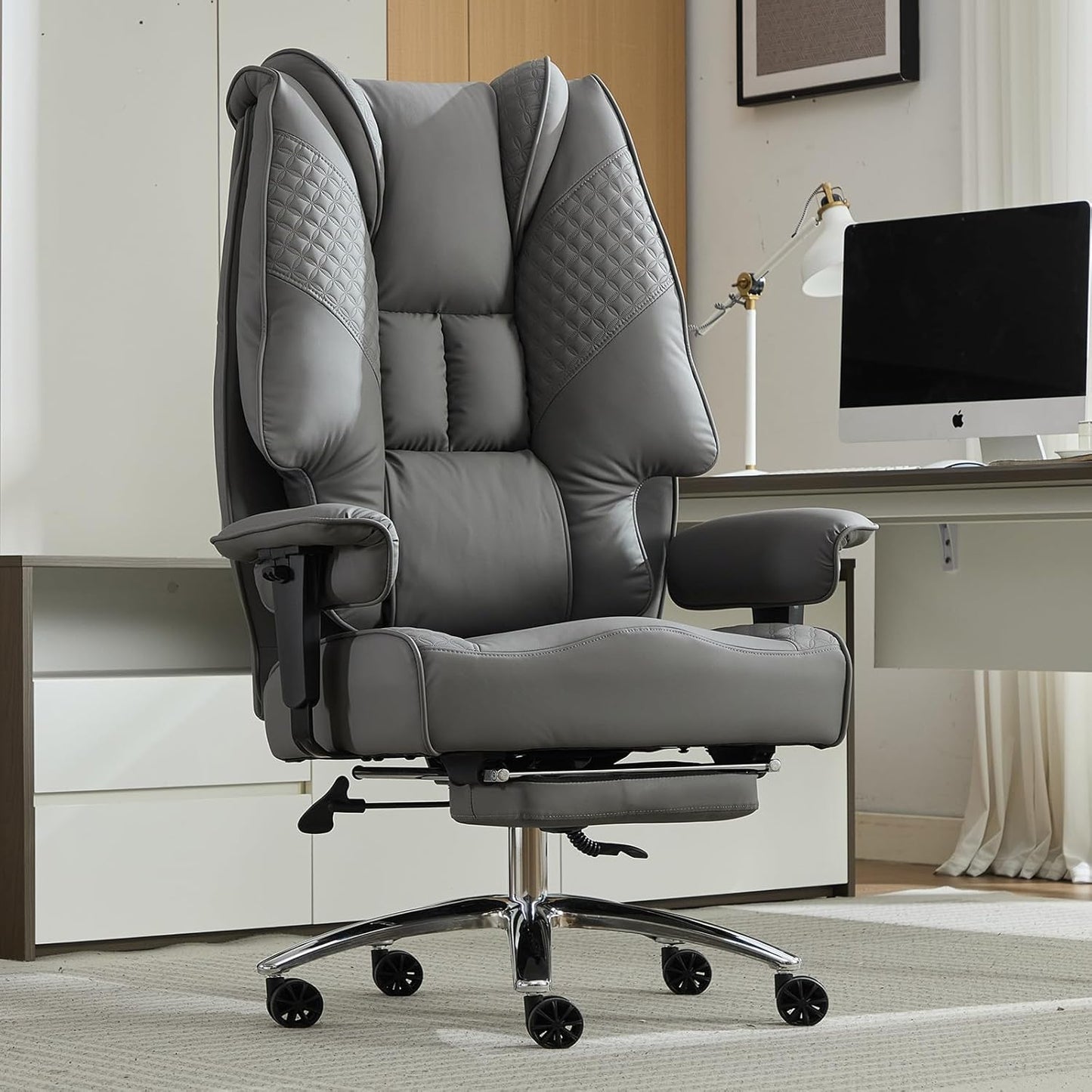 Big and Tall Office Chair with Foot Rest for Comfort and Support