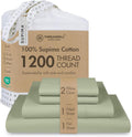 Threadmill Luxury Supima Cotton Sheets Full Set - 1200 TC Sage Green