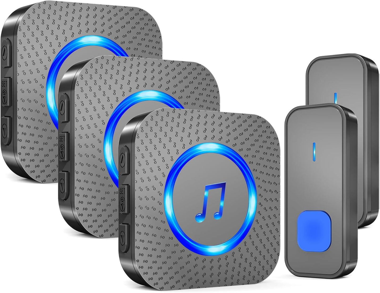 SURFOU Wireless Doorbell with 3 Receivers and 2 Buttons