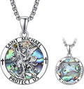 925 Sterling Silver Archangel Michael Medal Necklace for Protection