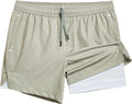 mens running shorts with compression liner 5ft quick dry 2 in 1