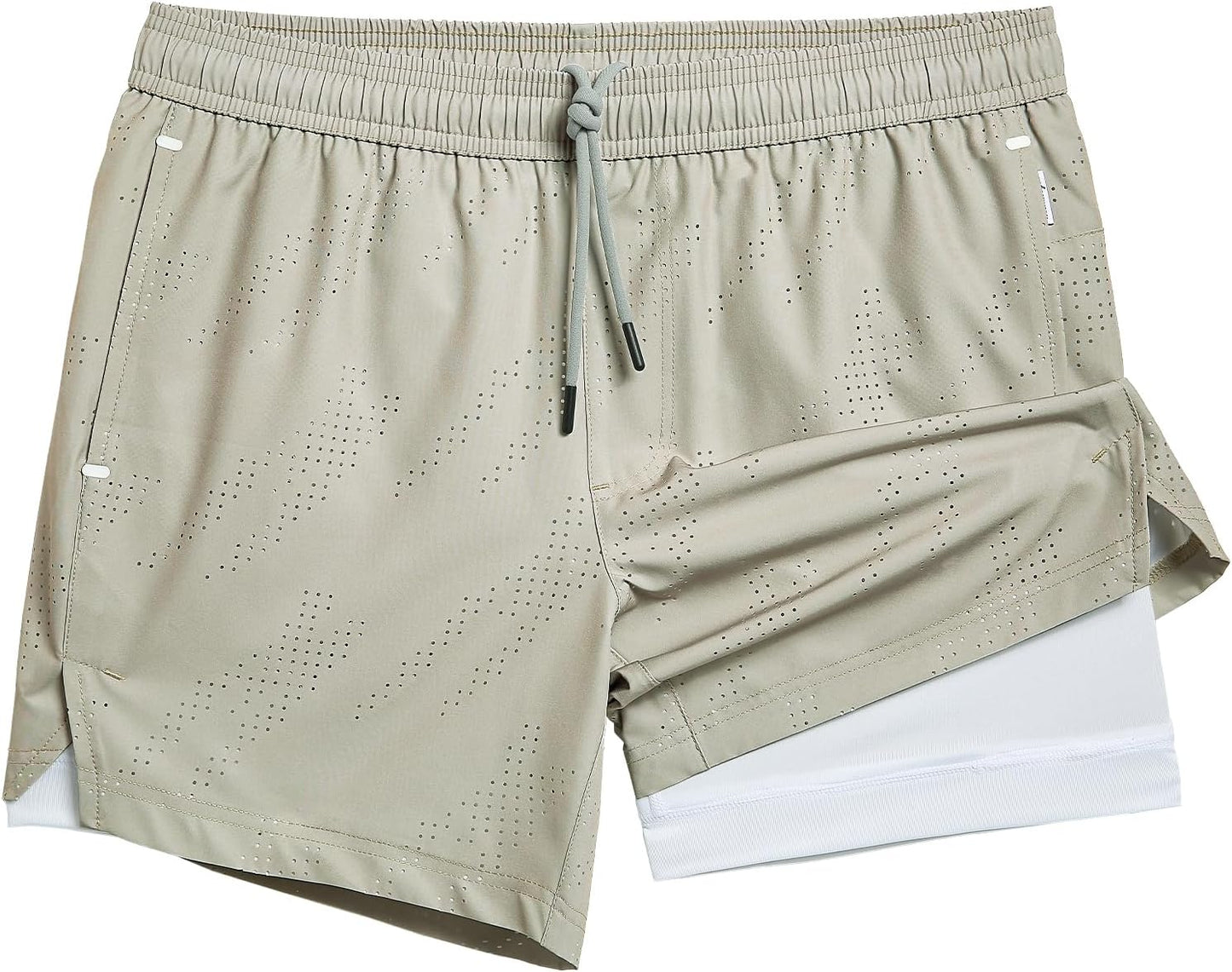 maamgic Mens Running Shorts with Compression Liner for Comfort