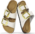 Genuine Leather Flat Sandals for Women - Comfortable Memory Foam