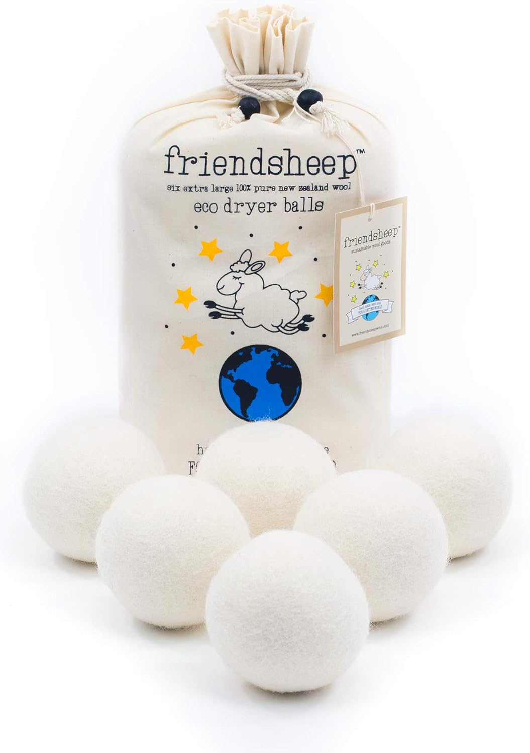 Wool Dryer Balls for Laundry by Friendsheep - Eco-Friendly Solution
