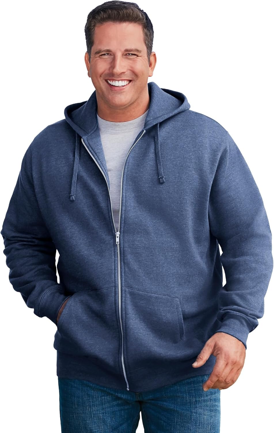 Cozy Zip-Front Hoodie for Big & Tall Men