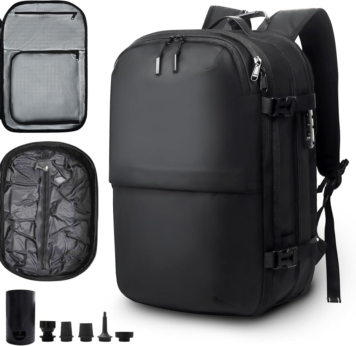 Air Vacuum Compression Travel Backpack: 60L Expandable Carry On