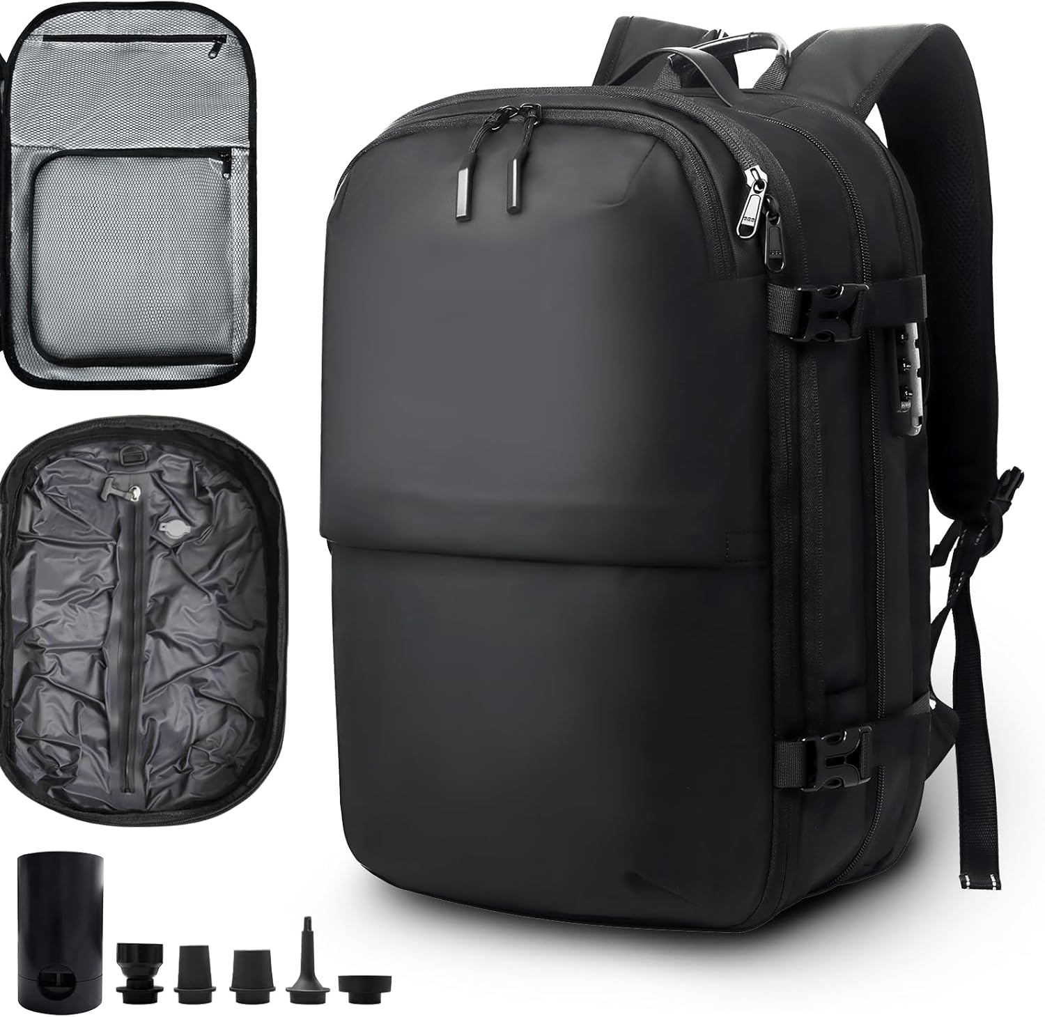 Air Vacuum Compression Travel Backpack: 60L Expandable Carry On