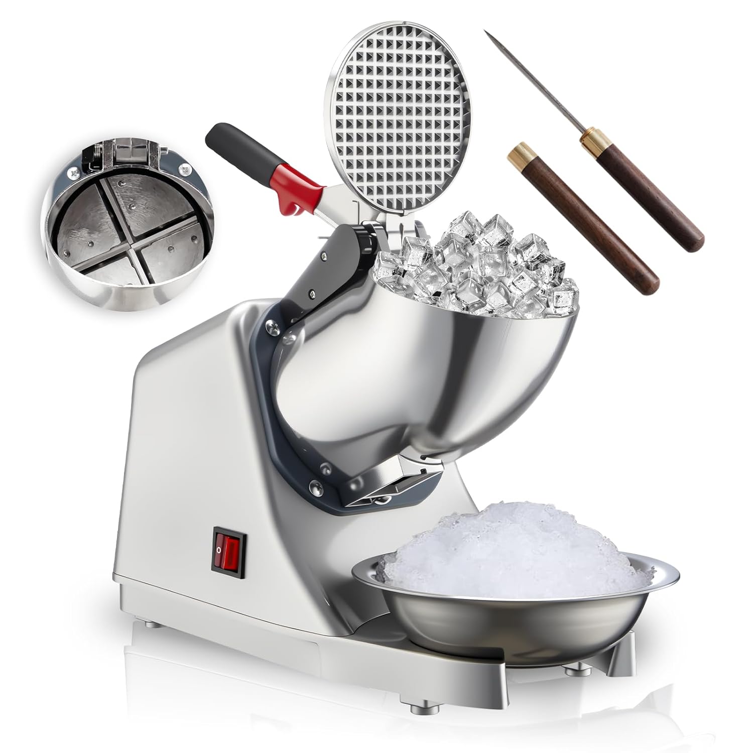 4 Blades Electric Ice Shaver Machine for Perfect Snow Cones
