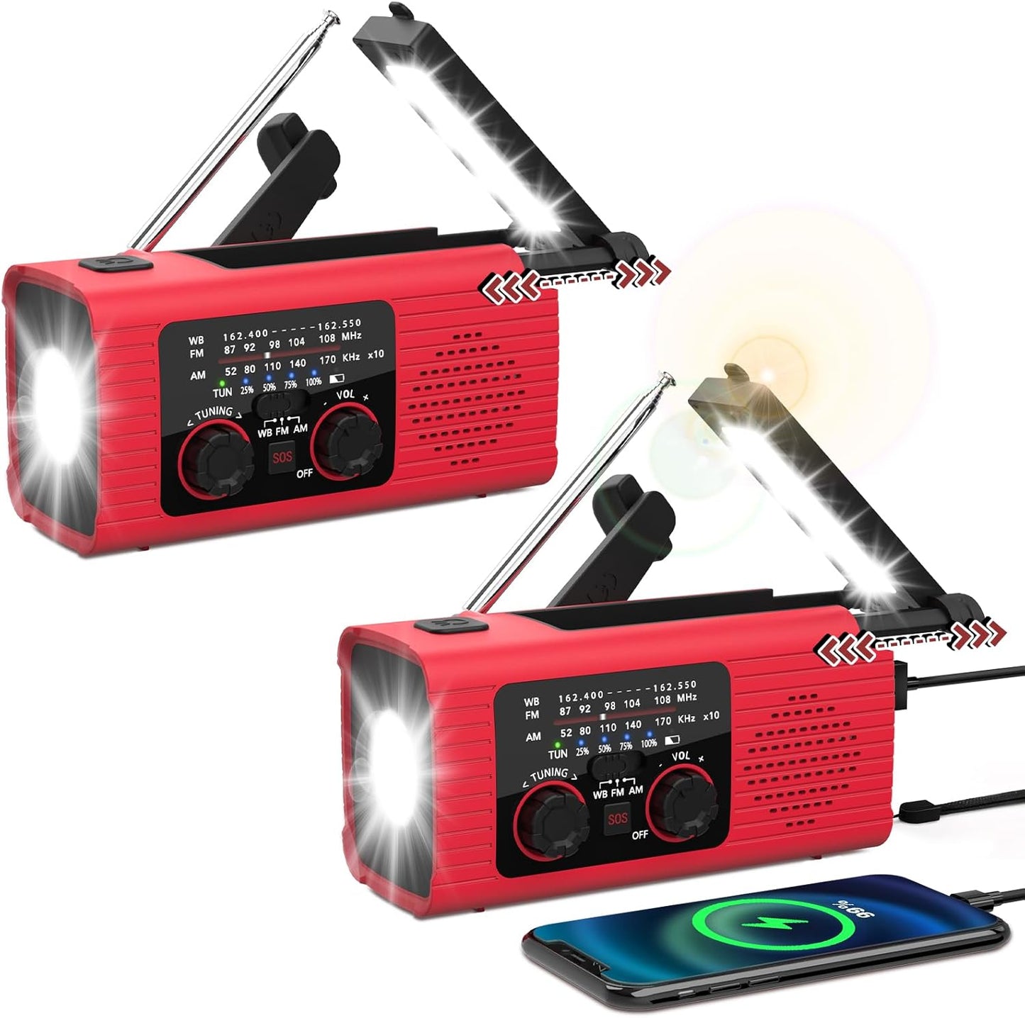 Portable Emergency Radio with Power Bank & SOS