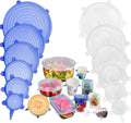 JIGUOOR 12 Pack Reusable Silicone Stretch Lids - Keep Food Fresh!