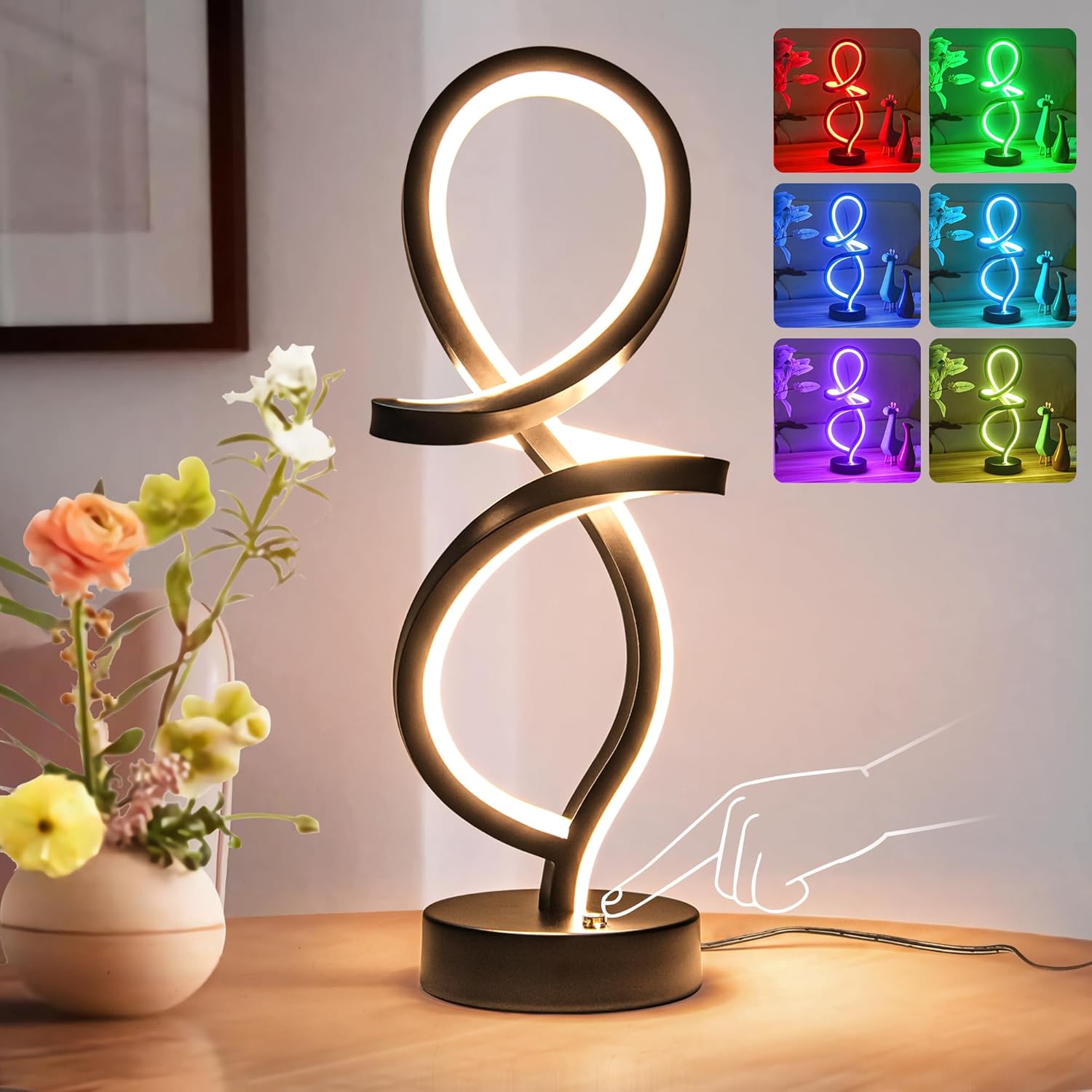 Mayful Modern RGB Table Lamp with Touch Dimming & 7 Colors