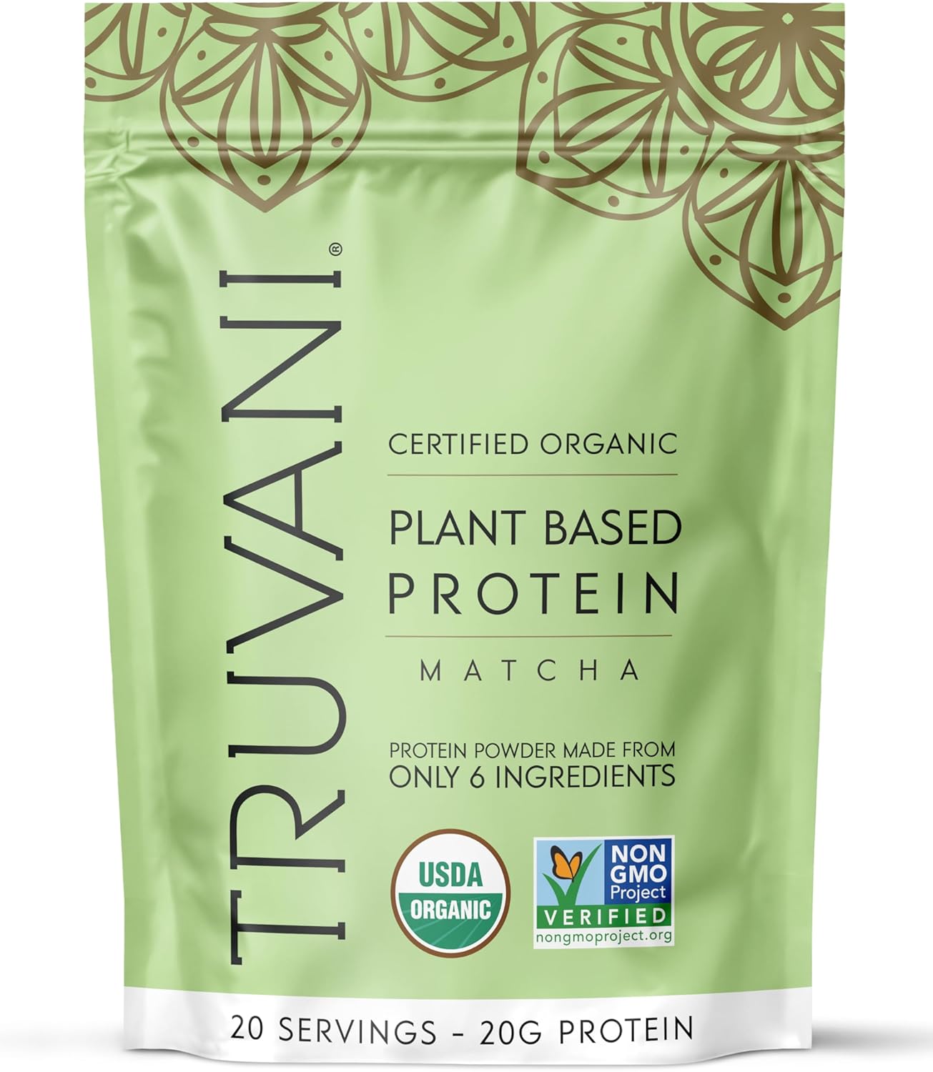 Truvani Vegan Pea Protein Powder with Matcha for Clean Nutrition