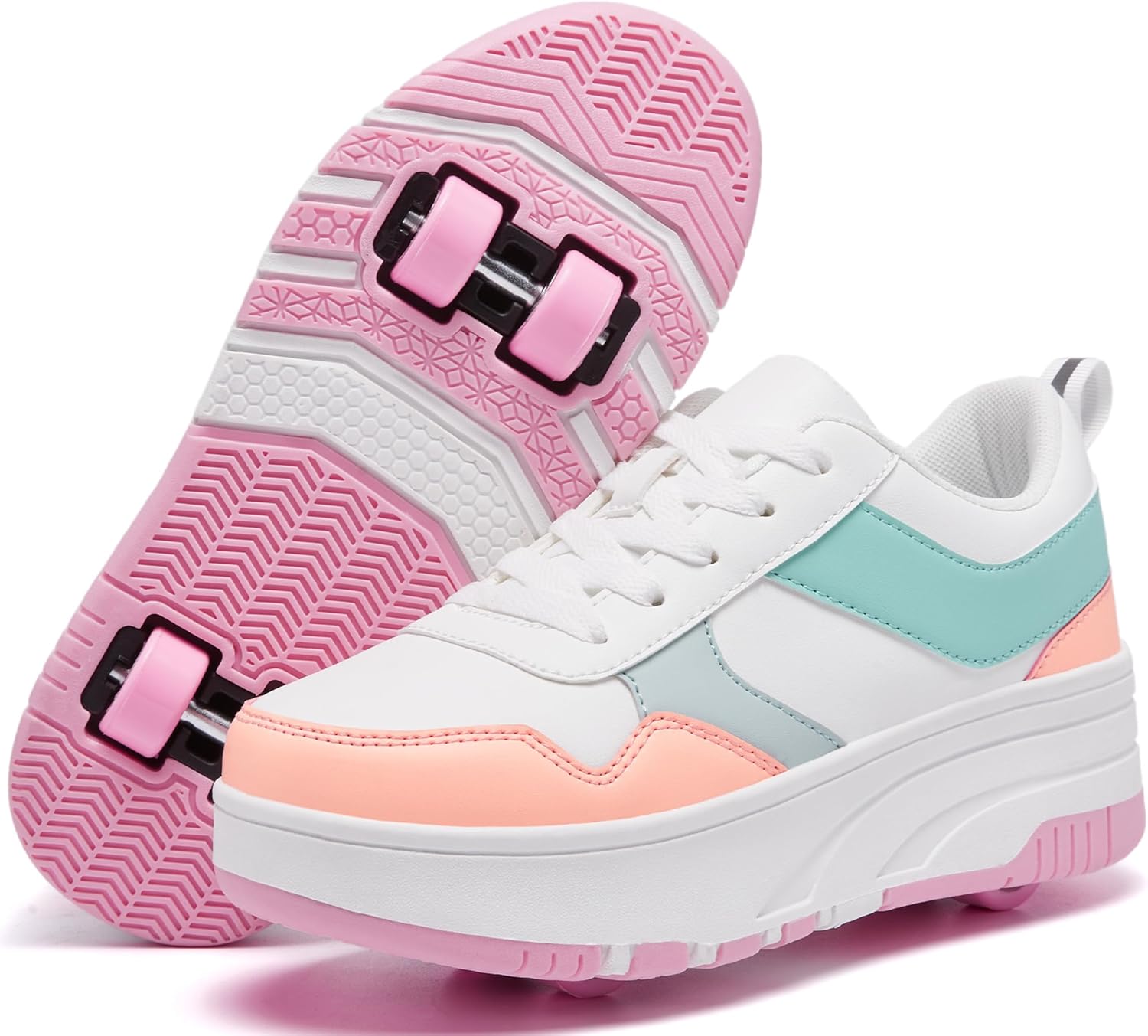 Roller Skate Shoes for Kids Girls Boys Detachable Wheeled Sneakers