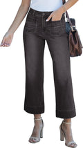 luvamia Wide Leg Jeans for Women High Waisted Cropped Flare denim