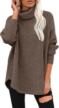 Women's Oversized Turtleneck Tunic Sweater - Soft Cozy Knit