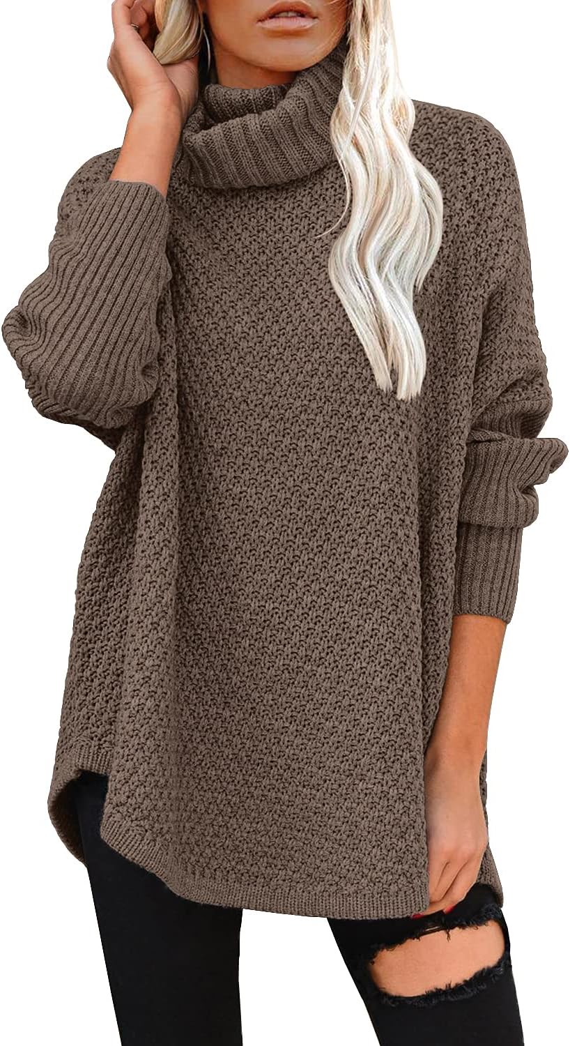 DOROSE Women's Oversized Turtleneck Long Sleeve Pullover Sweater