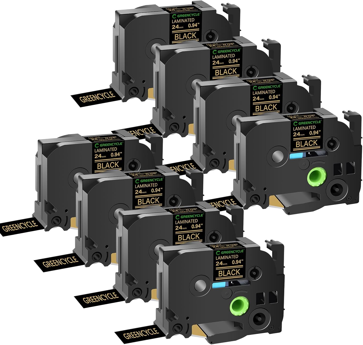GREENCYCLE TZe-354 Label Tape for Brother Label Makers, 8 Pack