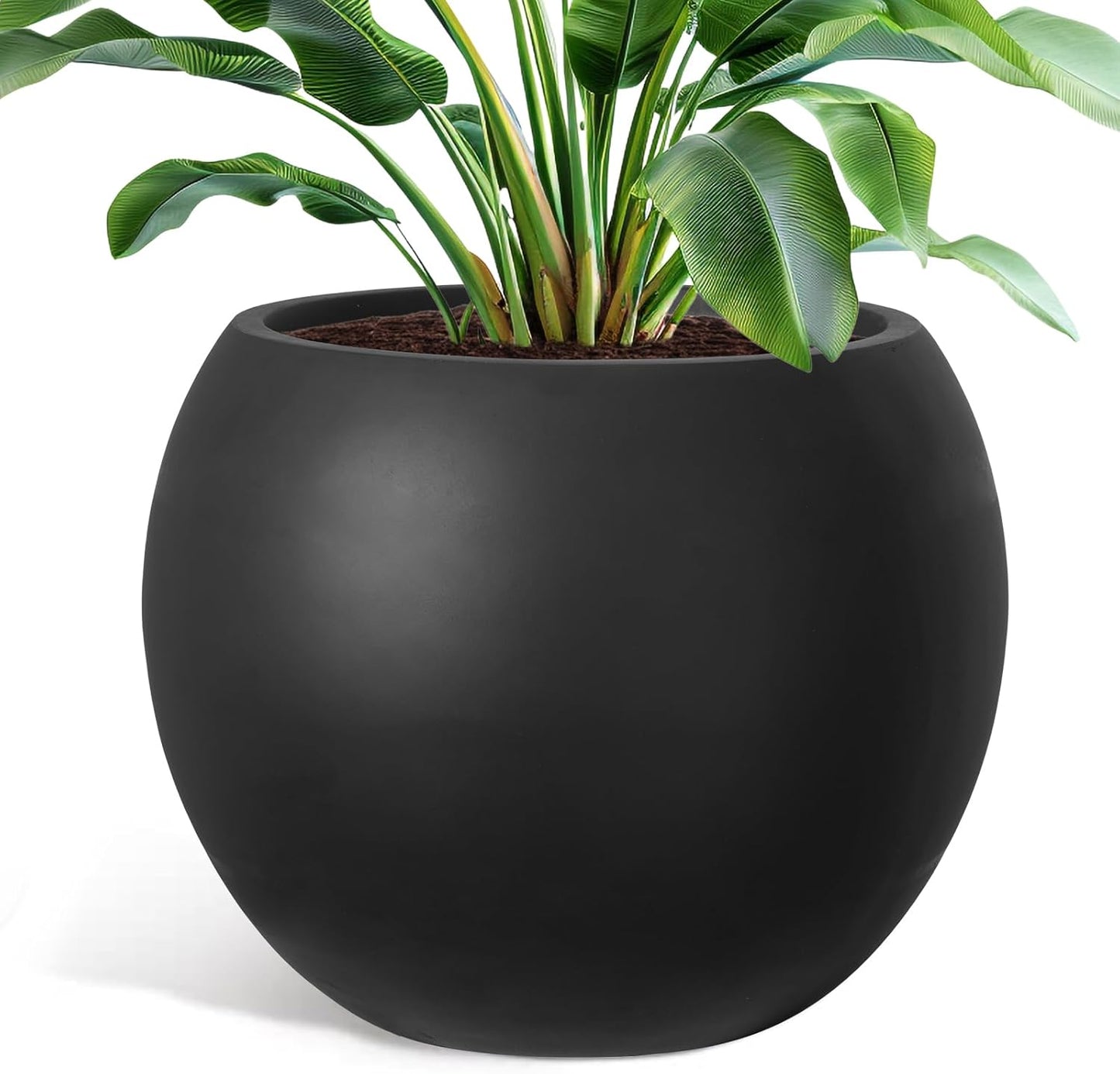 Large Round Planter for Indoor Outdoor Plants by YOLENY