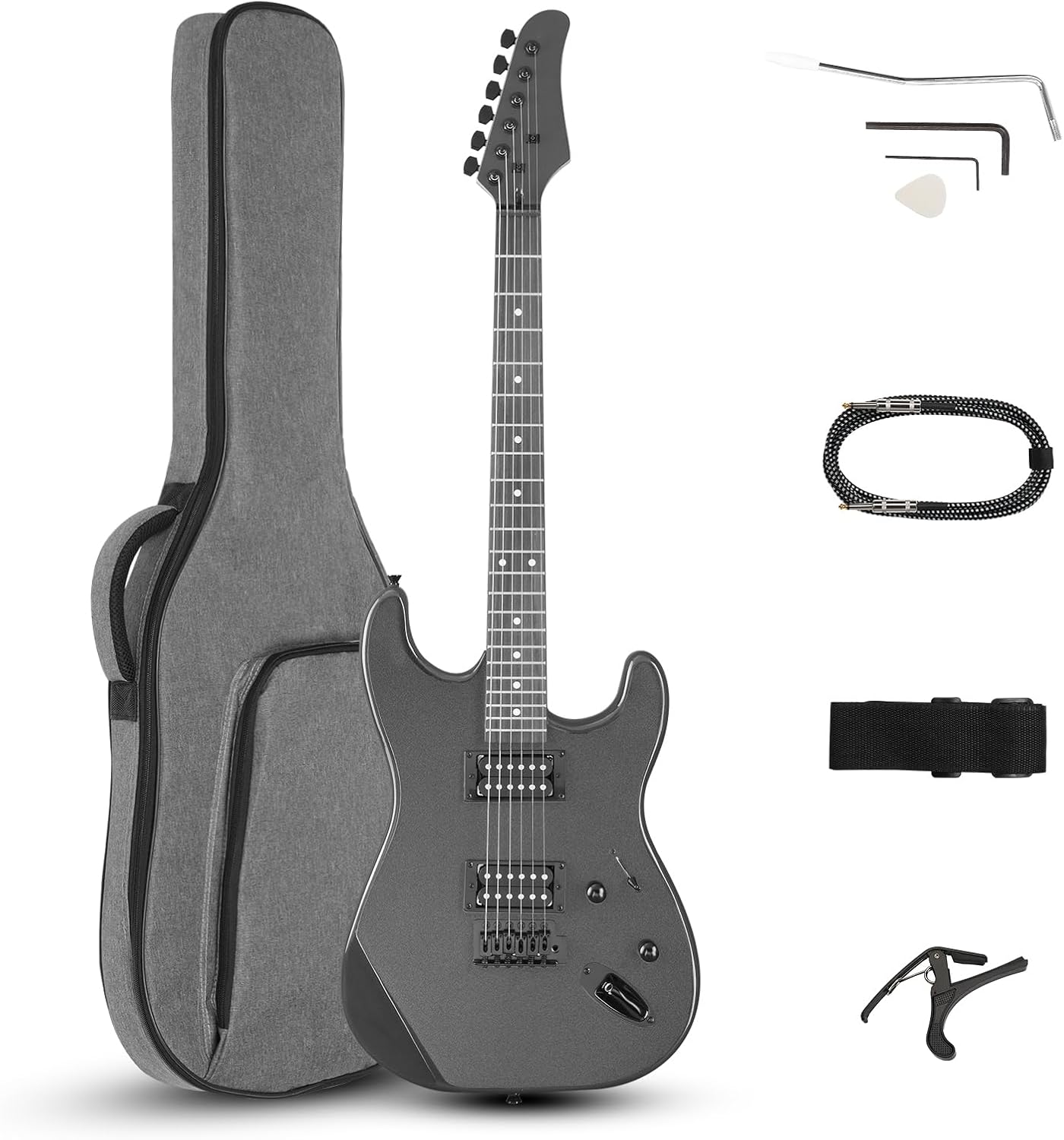 Beginner Electric Guitar Kit with H-H Pickups & Accessories