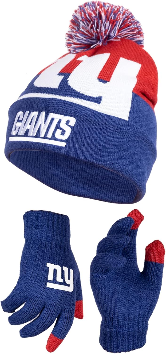 Ultra Game Youth NFL Super Soft Winter Beanie and Gloves Set