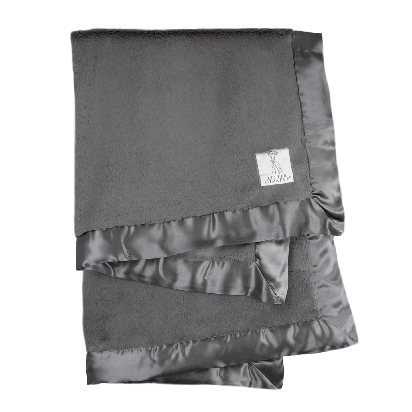 Luxe Soft Baby Blanket - Satin Trim - Perfect for Newborns - Charcoal