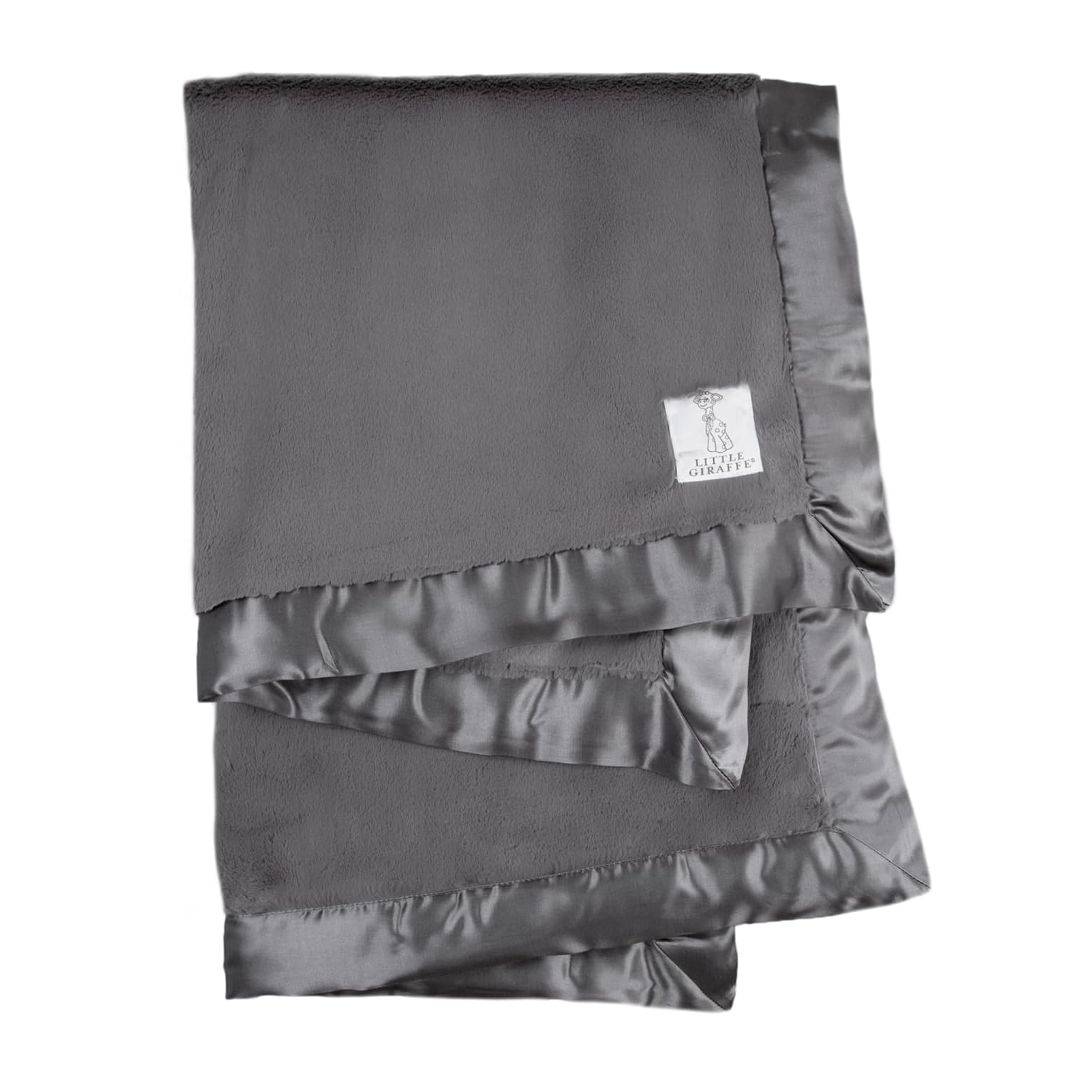 Luxe Soft Baby Blanket - Satin Trim - Perfect for Newborns - Charcoal