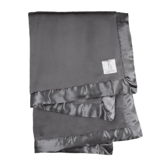 Luxe Soft Baby Blanket - Satin Trim - Perfect for Newborns - Charcoal