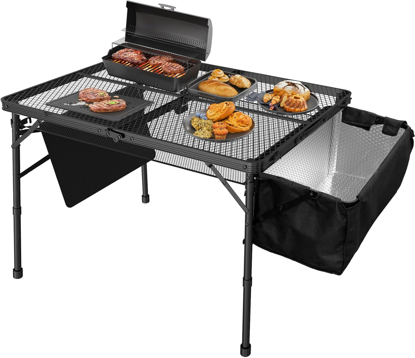 Portable Folding Grill Table with Sink for Outdoor Cooking