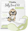 Male Dog Belly Band Kit Size 2 - 50 Pads & Reusable Wrap, Leak Control
