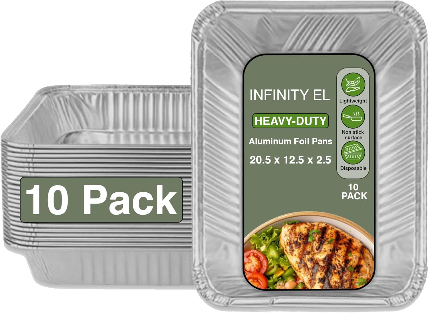 Durable 20.5in x 12.5in Disposable Aluminum Pans for Catering