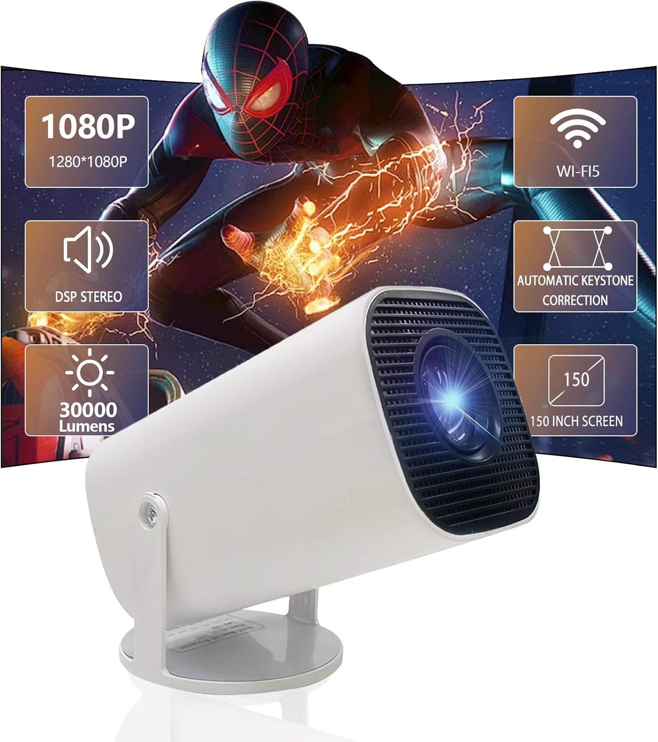 Ultimate Portable WiFi Projector: HD Video, PS5 Ready!