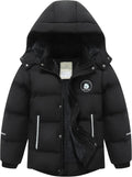 Kids Waterproof Puffer Cotton Jacket Warm Fleece Lined Down Coat