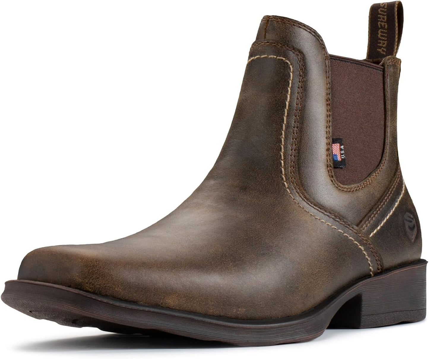 SUREWAY Mens Western Chelsea Cowboy Boots for Comfort & Style