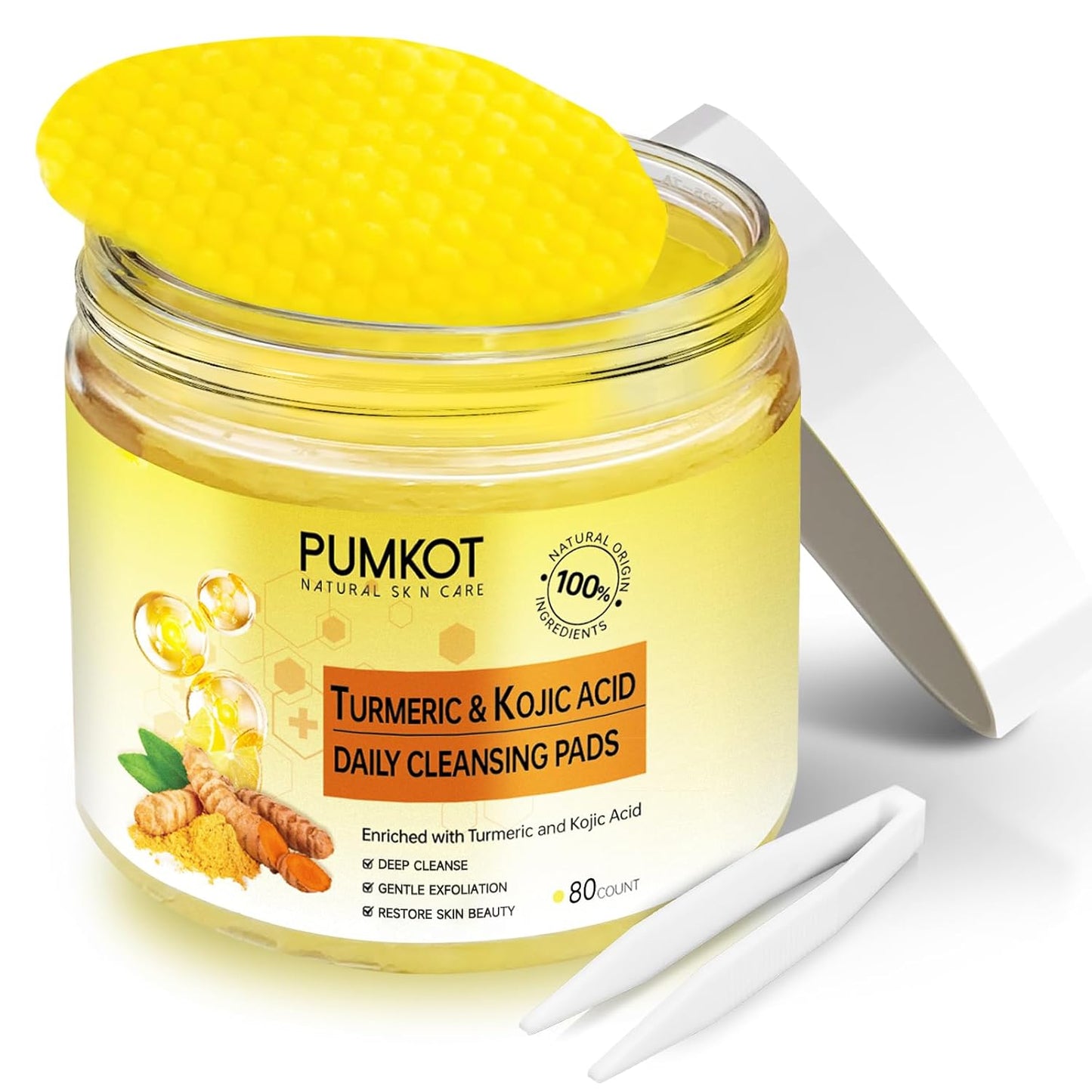 Turmeric Kojic Acid Cleansing Pads for Deep Facial Care