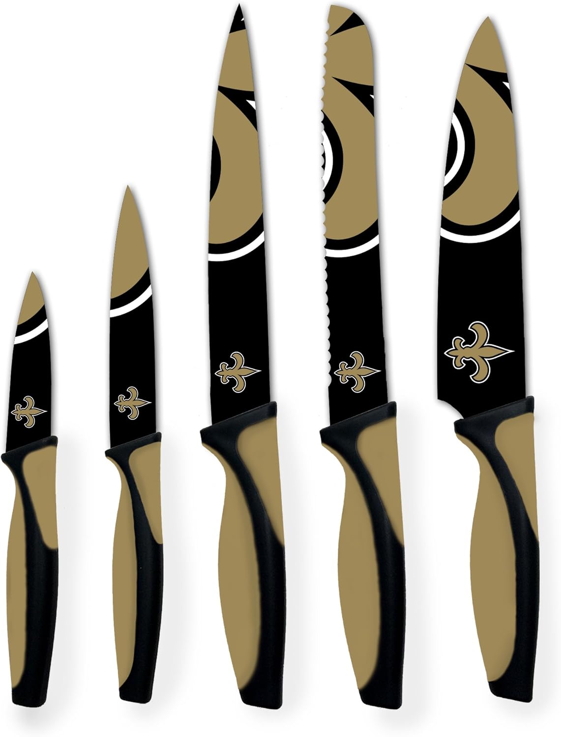 NFL New Orleans Saints 5-Piece Kitchen Knife Set for Fans