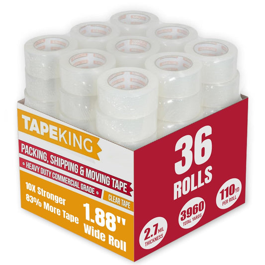 Tape King Clear Packing Tape - Heavy Duty 110 Yards 36 Rolls