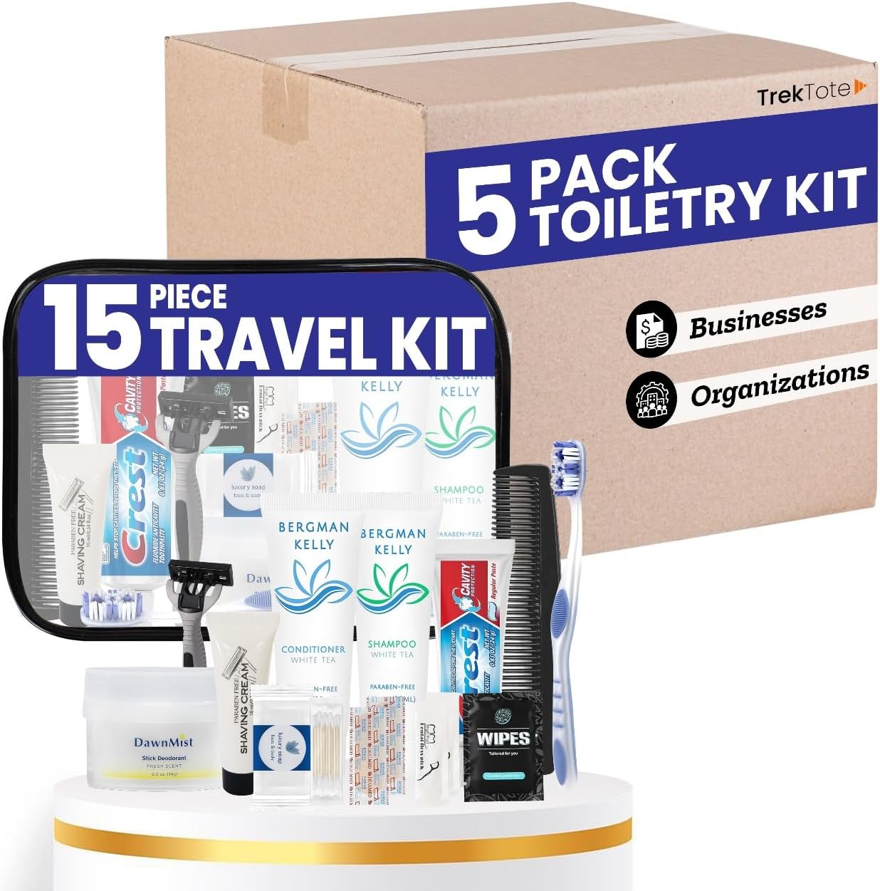Trektote Bulk Hygiene Kit for Men and Women - 5 Pack Essentials
