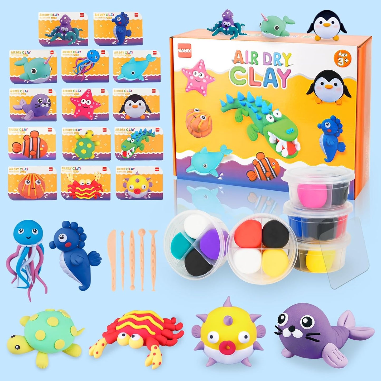 Air Dry Clay for Kids - Marine Life DIY Molding Kit Fun