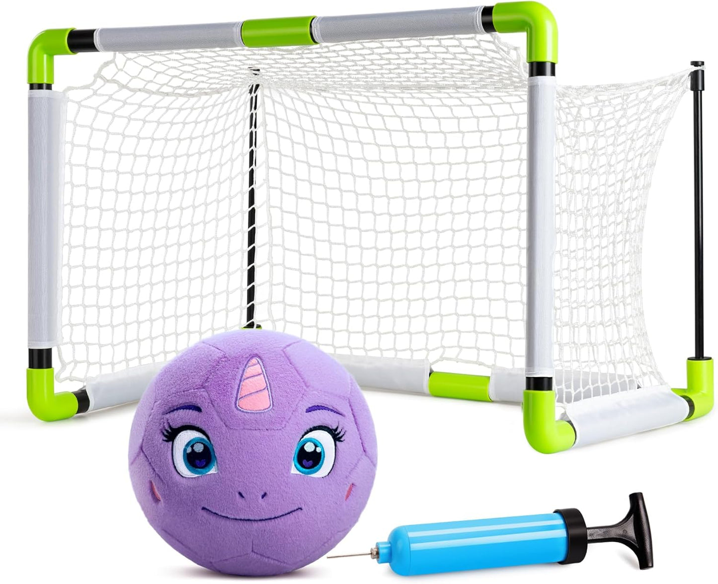 Toddler Toy Soccer Goals Set with Plush Unicorn Ball for Kids