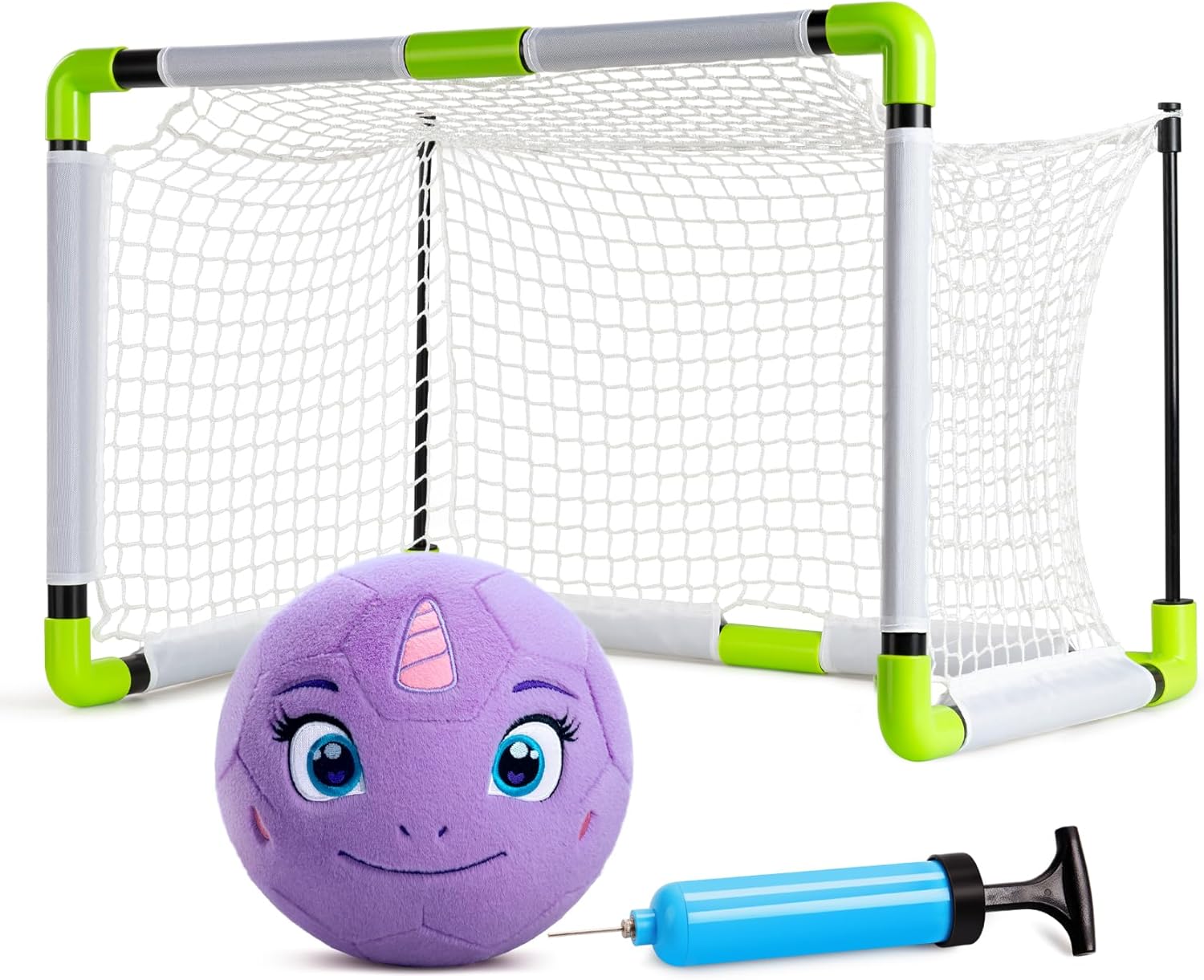 Toddler Toy Soccer Goals Set with Plush Unicorn Ball for Kids