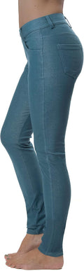 Women's Jean Look Jeggings Tights Slimming Full Length & Capri