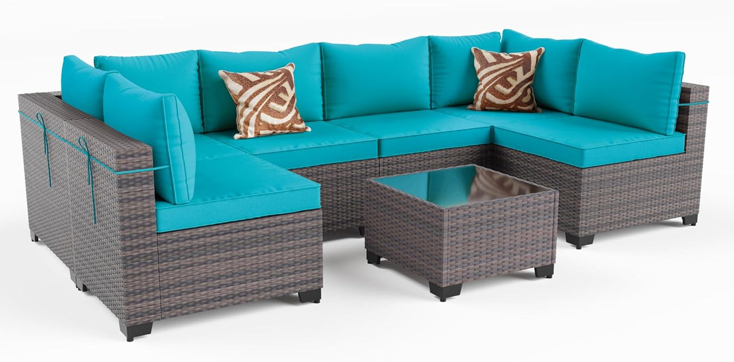 Kullavik 7 Pieces Outdoor Patio Furniture Set for Comfort