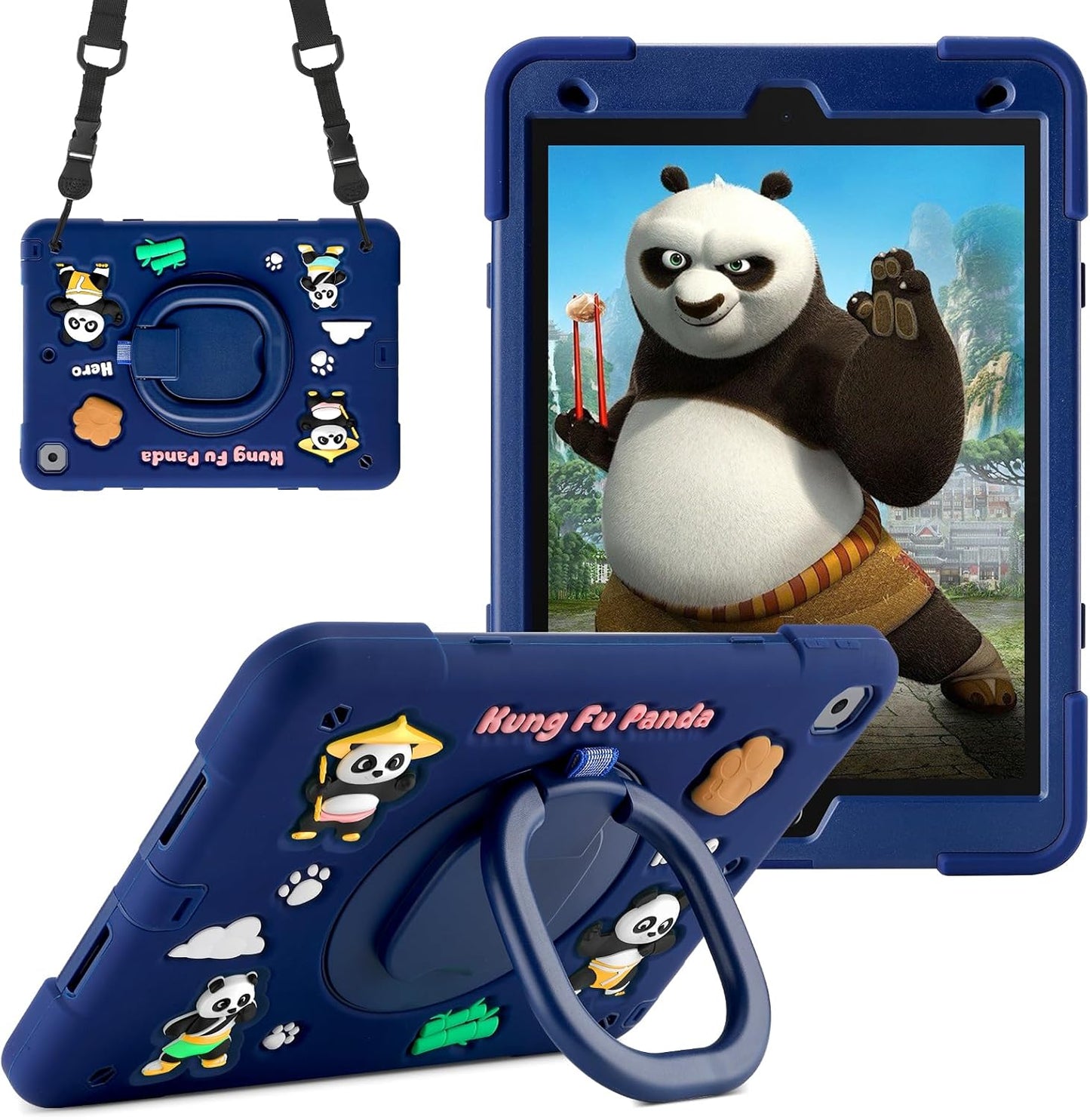 Funny Cartoon Panda iPad Case for 9th/8th/7th Generation Kids