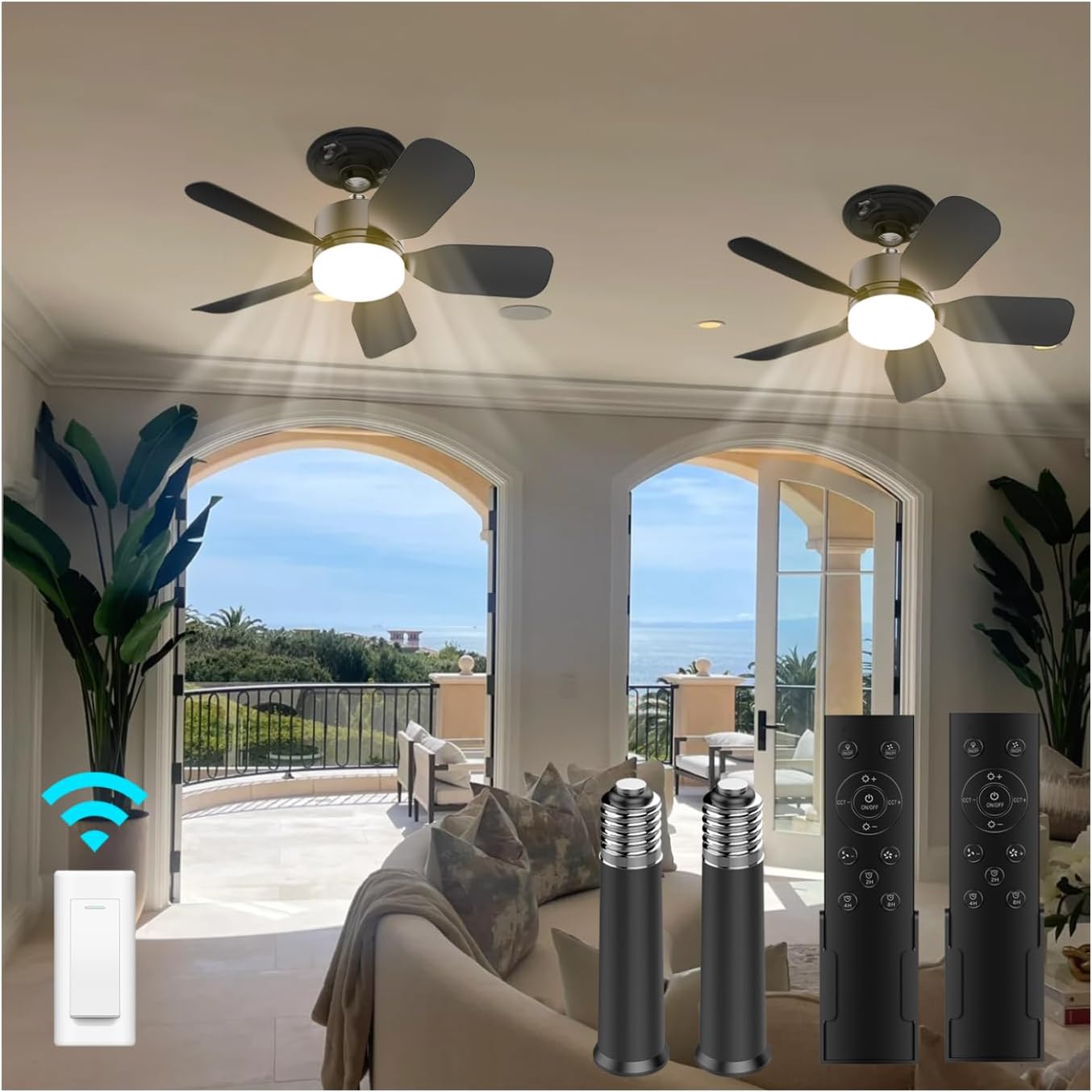 20 Inch Socket Fan Light with Remote Control for Home Use