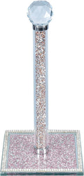 Pink Crystal Paper Towel Holder - Sparkly Weighted Countertop Rack