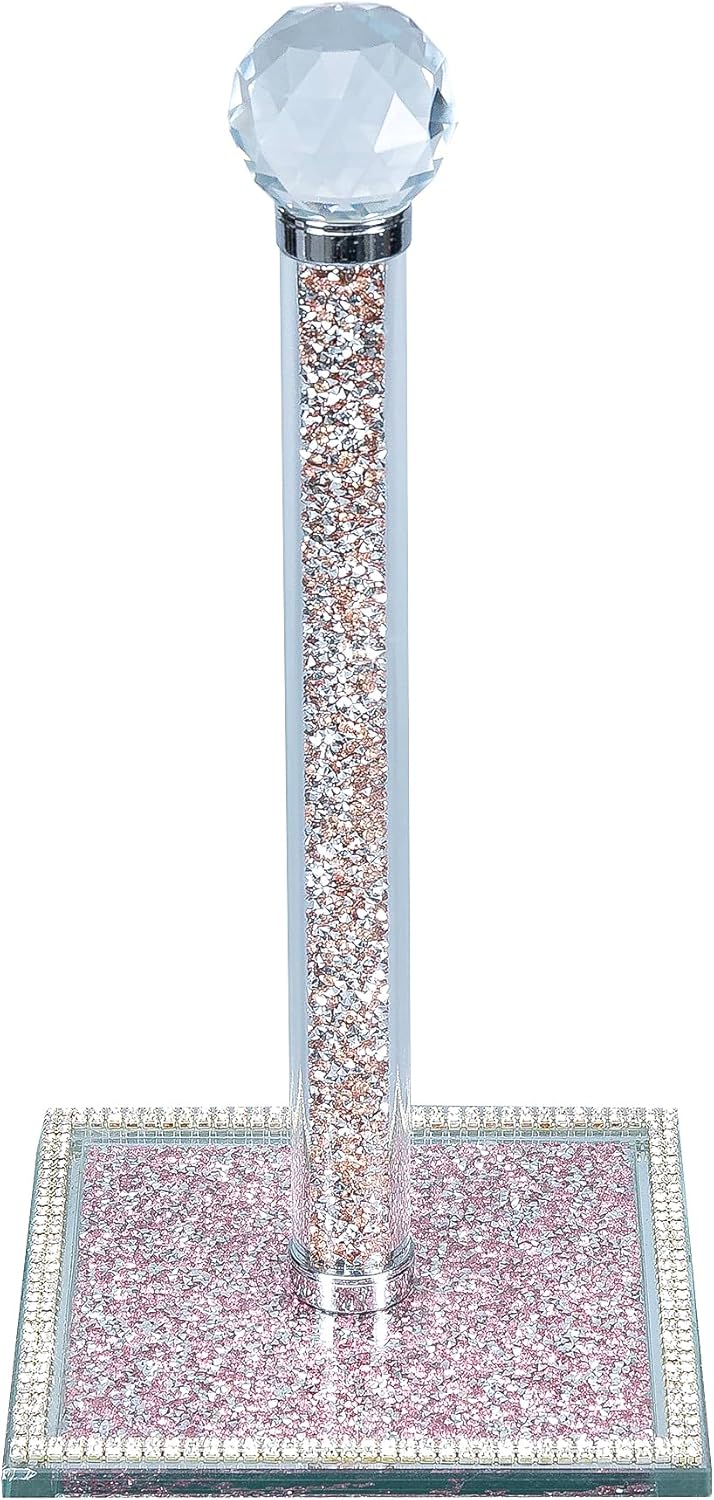 Hochance Pink Crystal Paper Towel Holder for Glam Kitchen Decor